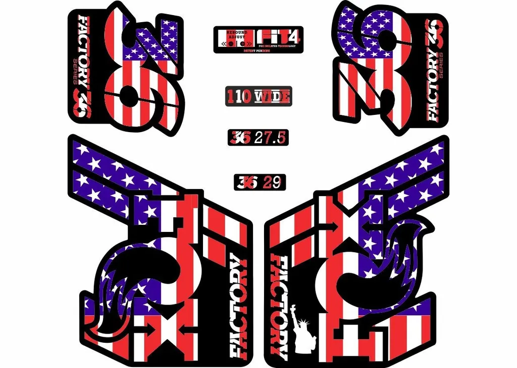 FOX 36 Float 2018-19 Forks Suspension Factory Decal Sticker Adhesive USA Theme - 1