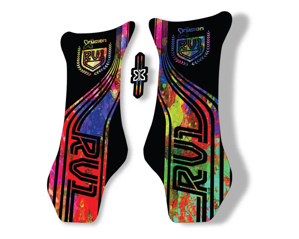 X Fusion RV1 2018 Front Shock Suspension Sticker Factory Decal Oil Slick - 1