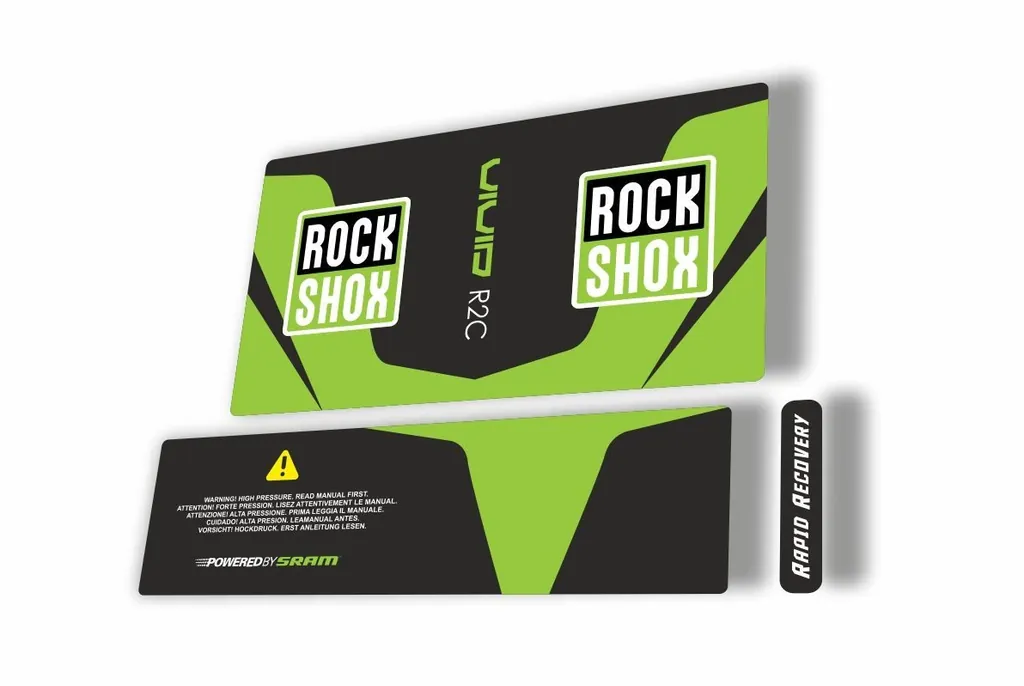 Rock Shox Vivid Air R2C 2017 Rear Shock MTB Decal Sticker Adhesive Green - 1