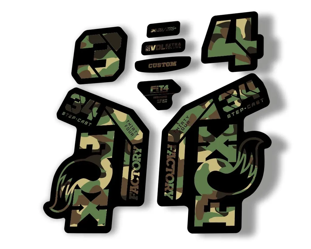 FOX 34 Step Cast SC 2023 Factory Fork Decals Suspension Sticker Camo - 1