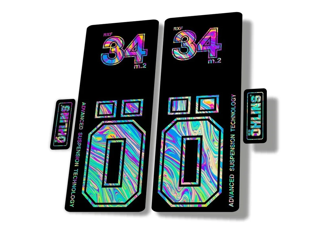 OHLINS RXF 34 M.2 2022 Fork Decal Mountain Bike Cycling Sticker Oil Slick 1 - 1