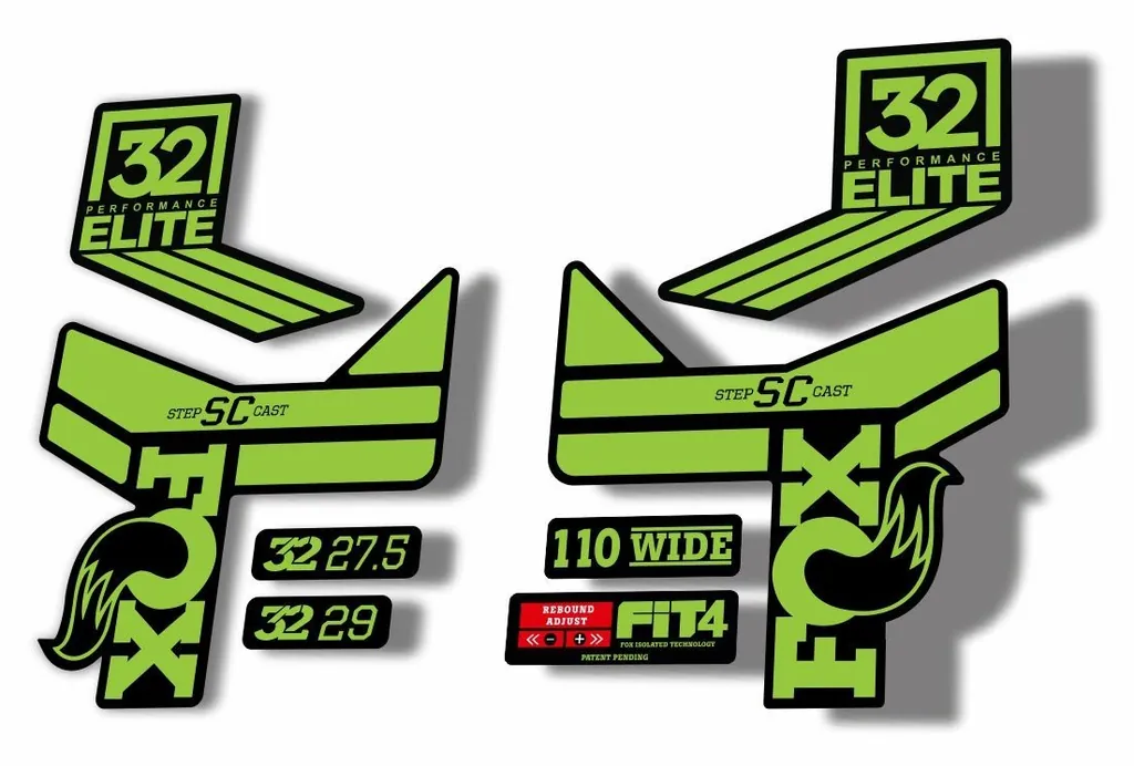 FOX 32 Step Cast SC EP Fork Suspension Factory Decals Stickers Adhesive Green - 1