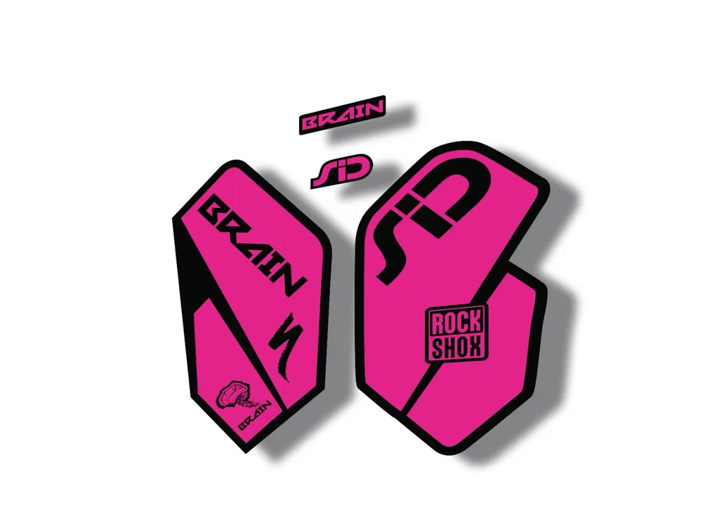 Rock Shox SID Brain 2012 Mountain Bike Cycling Decal Sticker Adhesive Pink - 1