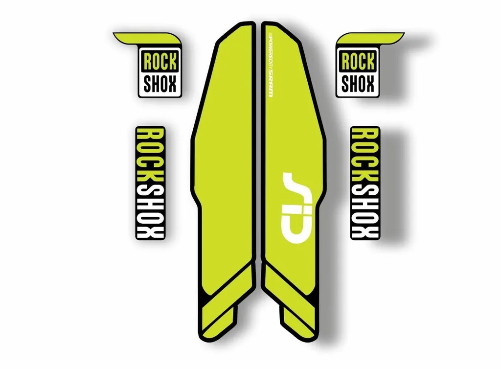 Rock Shox SID 2015 Mountain Bike Cycling Decal Kit Sticker Adhesive Lime Green - 1