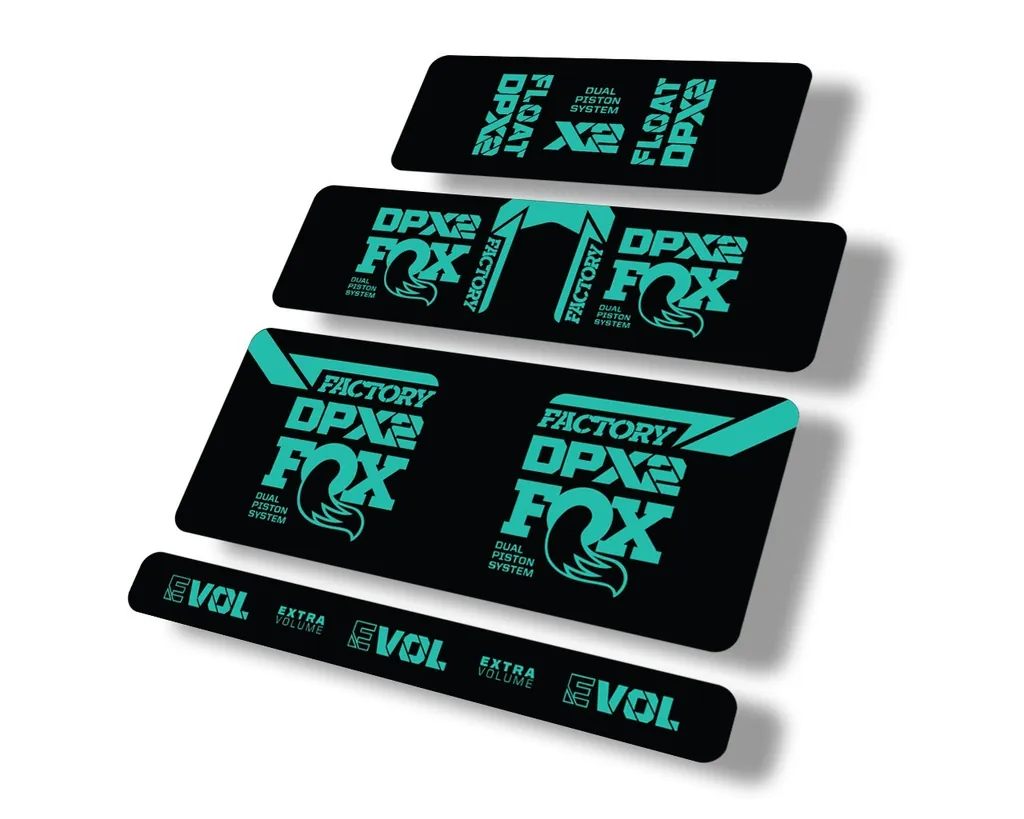 FOX Float DPX2 2021 Rear Shock Suspension Sticker Factory Decal Full Set Dolphin - 1