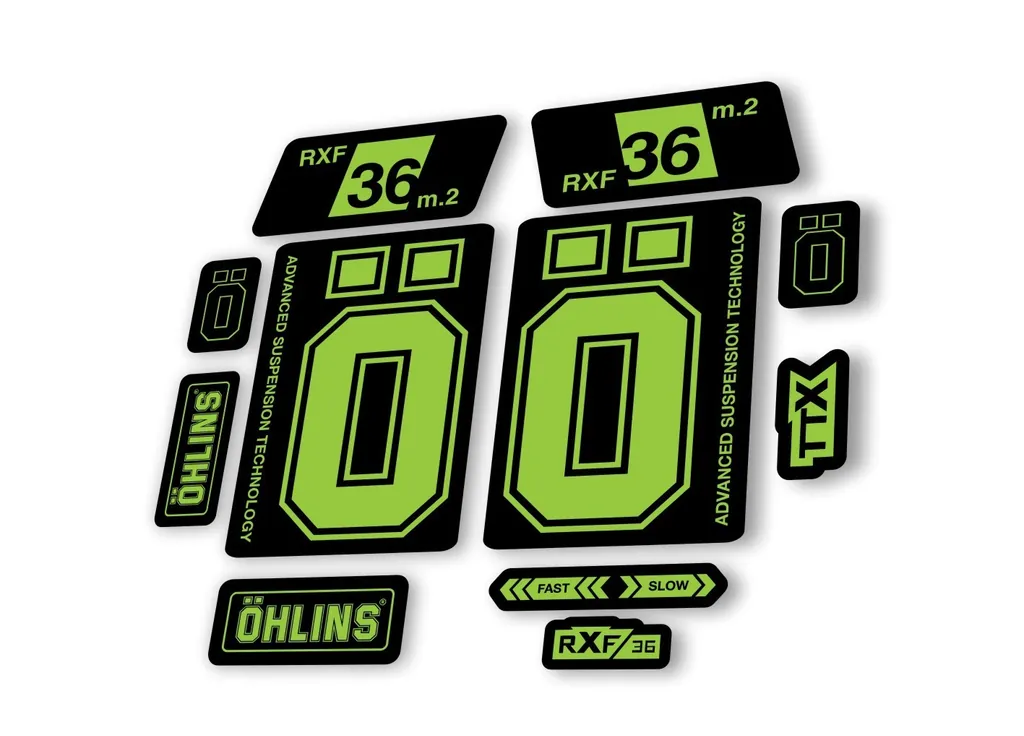 Ohlins RXF 36 M.2 2022 Fork Decal Mountain Bike Cycling Sticker Adhesive Green - 1