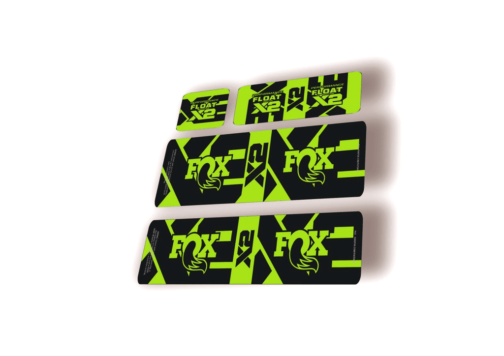 FOX Float X2 Performance 2026 Rear Shock Decal Sticker Kit Adhesive Green - 1