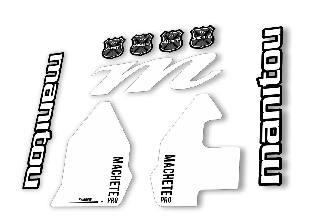 Manitou Machette 100 Pro 2020 Fork Suspension Decal Kit Sticker White - 1