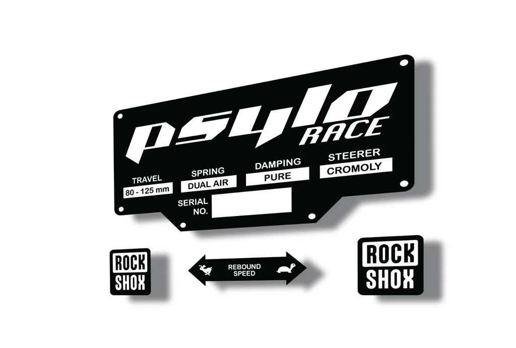 Rock Shox PSYLO RACE 2002 Mountain Bike Cycling Decal Kit Sticker Adhesive White - 1