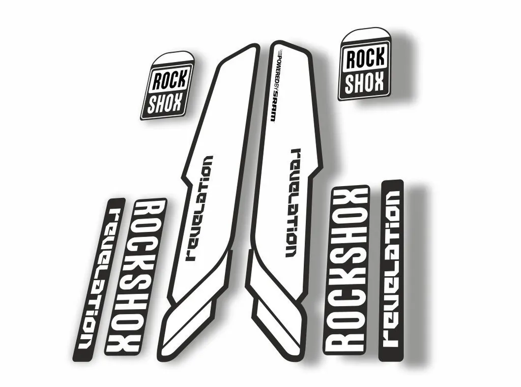 Rock Shox REVELATION 2013 Mountain Bike Cycling Decal Kit Sticker Adhesive White - 1