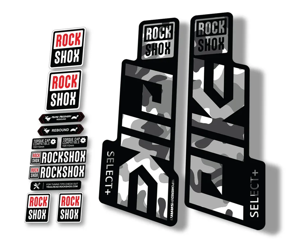 Rock Shox PIKE 2020 Select Plus + Mountain Bike Cycling Decal Sticker White Camo - 1