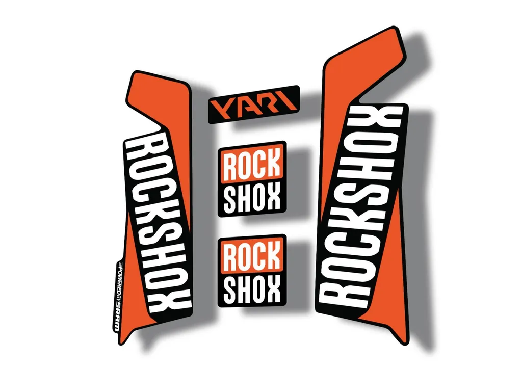 Rock Shox YARI 2017 Fork Decal Mountain Bike Cycling Sticker Adhesive Orange - 1