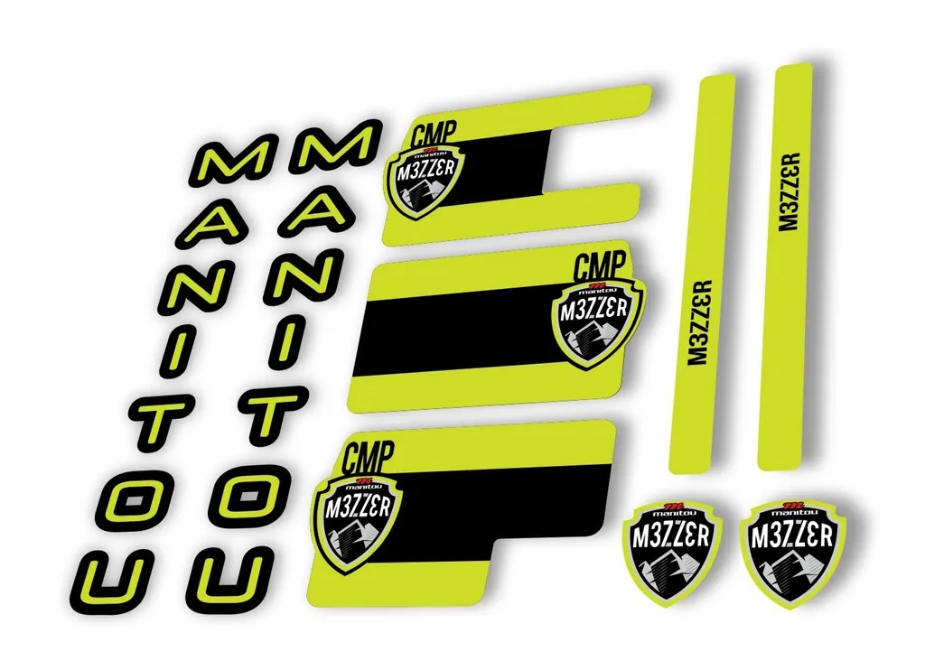 Manitou Mezzer Comp 2020 Fork Suspension Decal Kit Sticker Set Lime Green - 1