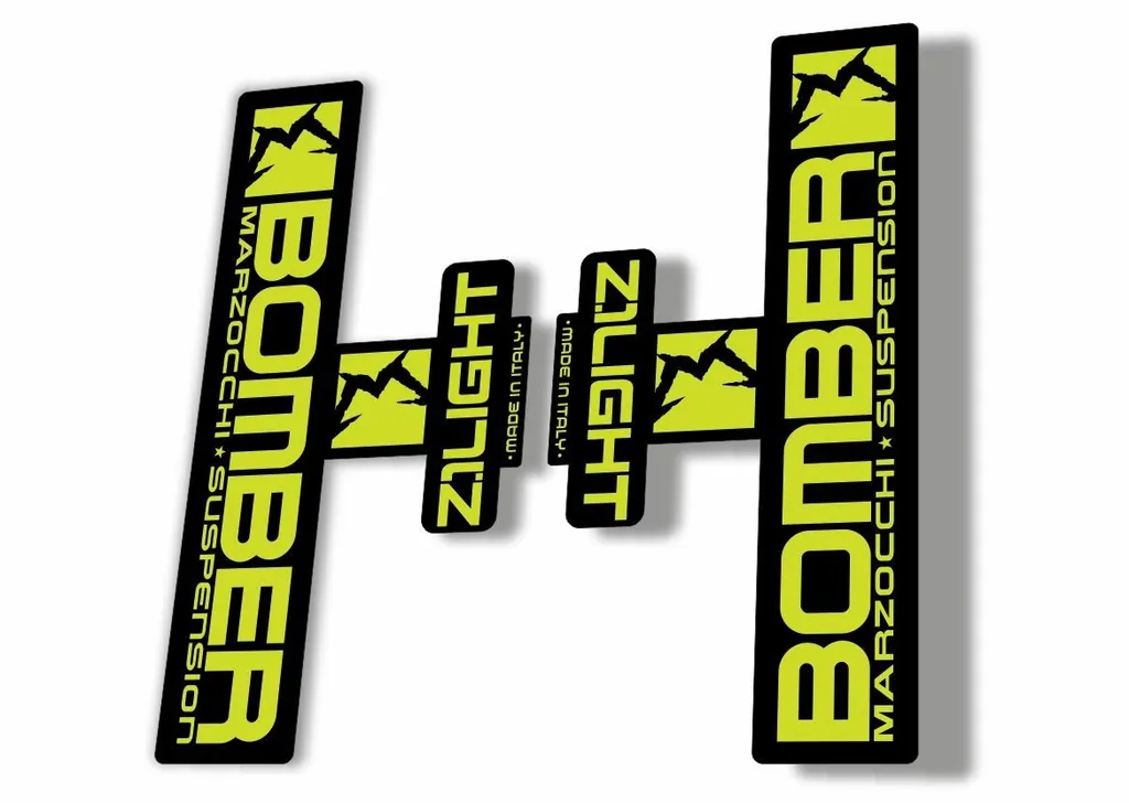 Marzocchi Bomber Z1 Light 2006 Fork Suspension Sticker Decal Kit Lime Green - 1
