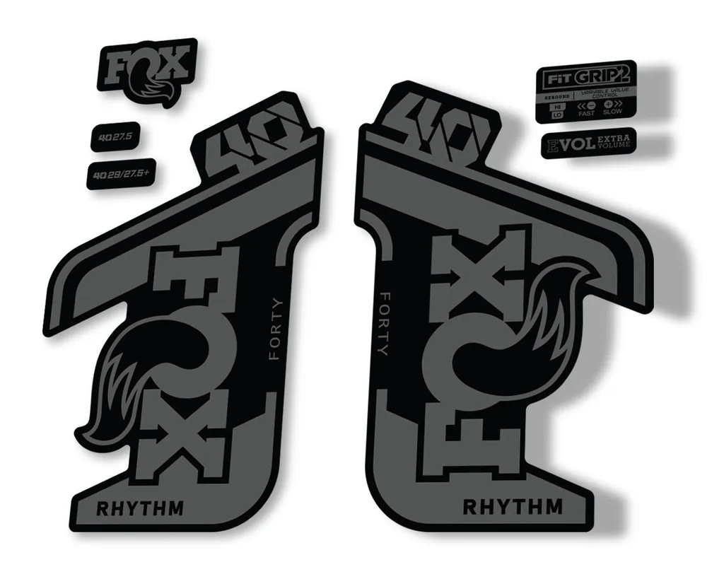 FOX 40 Rhythm 2021 Fork Decals Suspension Sticker Adhesive Gray - 1