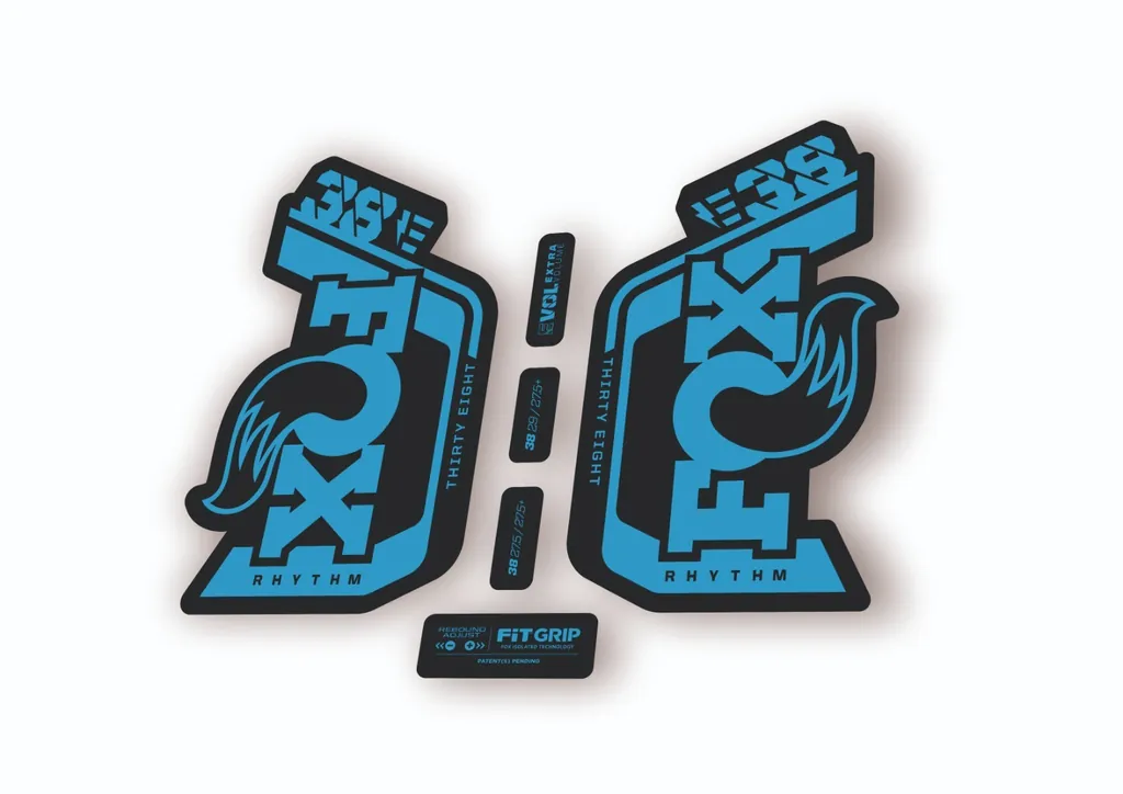Fox 38 Rhythm E Bike 2024 Fork Suspension Factory Decal Sticker Adhesive Blue - 1