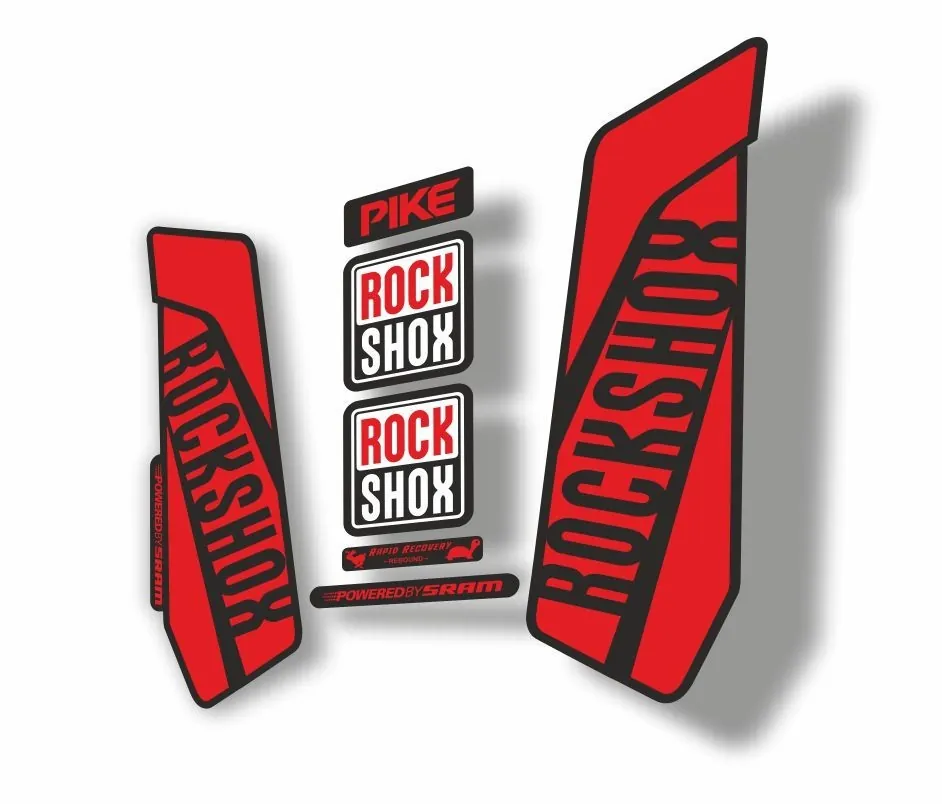 Rock Shox Pike 2016 Mountain Bike Cycling Decal Kit Sticker Adhesive Red - 1