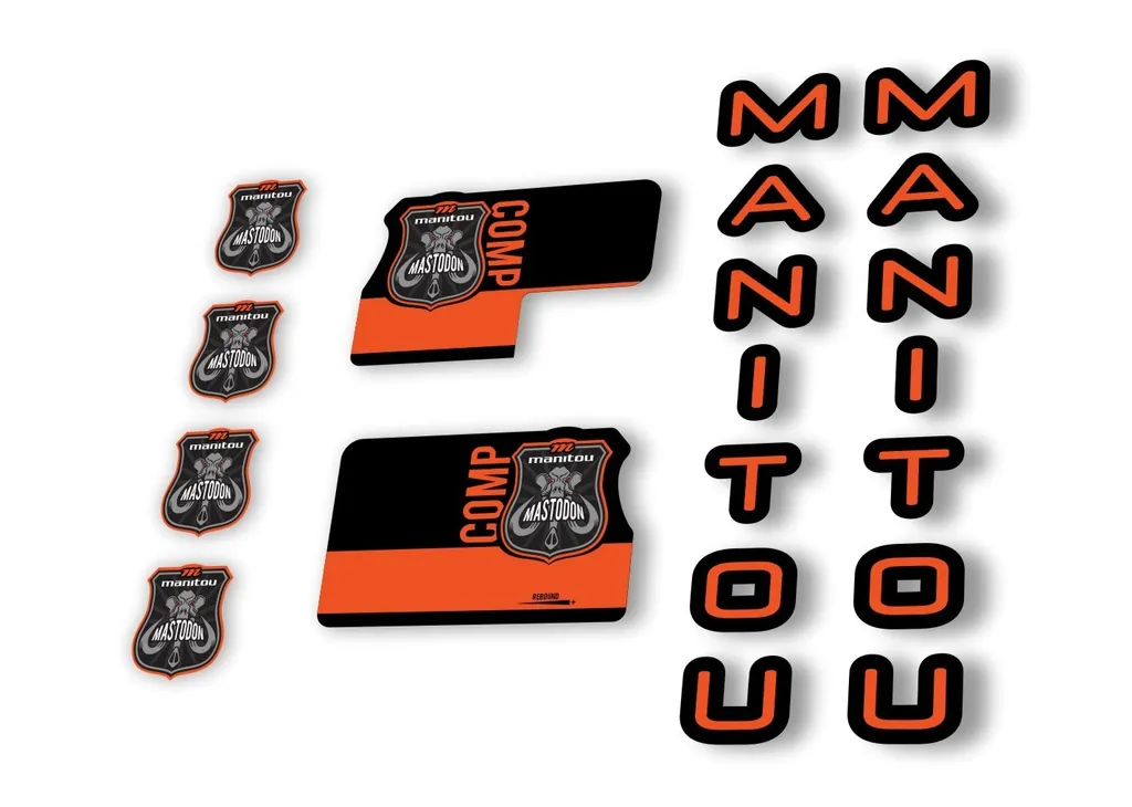 Manitou Mastadon Comp 2020 Fork Suspension Decal Kit Sticker Set Orange - 1
