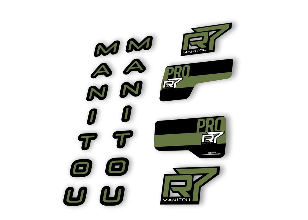 Manitou R7 Pro 2020 Fork Suspension Decal Kit Sticker Set Olive - 1