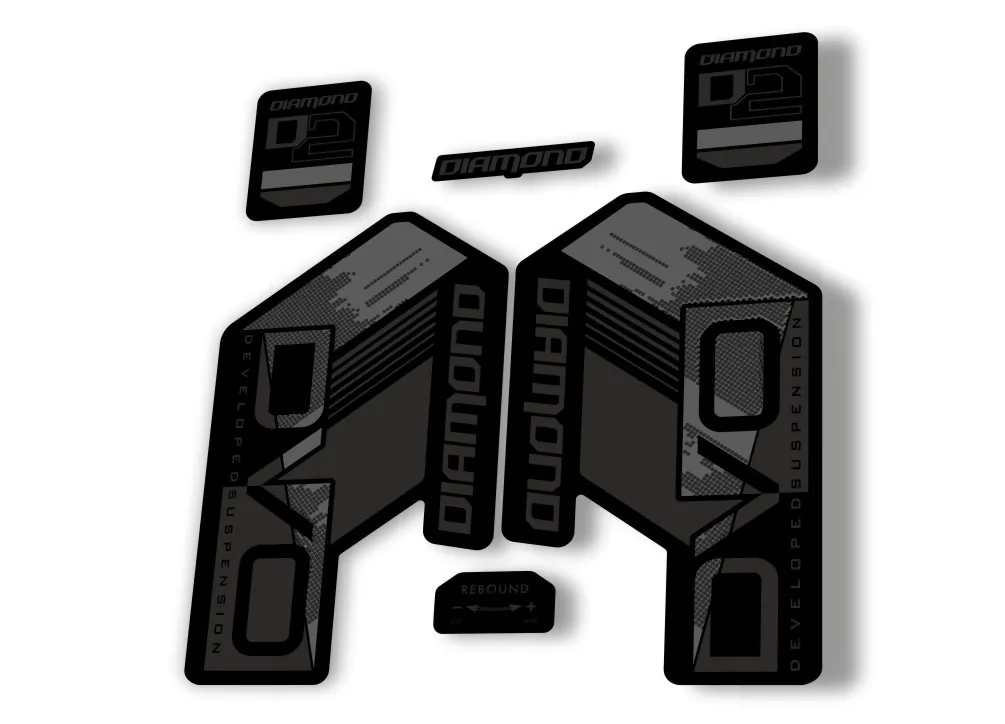 DVO Diamond D2 2020 Fork Suspension Sticker Decal Kit Adhesive Stealth Black - 1