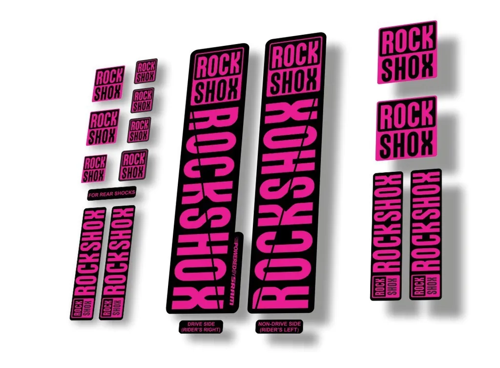 Rock Shox 2018 Decal Set For 30 32 RS1 Mountain Bike Cycling Sticker Pink - 1