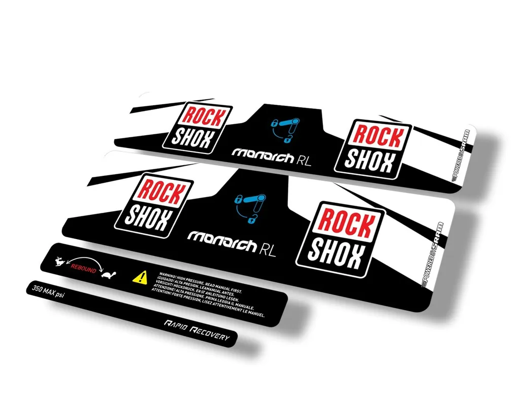 Rock Shox MONARCH RL 2016 Rear Shock Suspension Decal Sticker Adhesive Black - 1