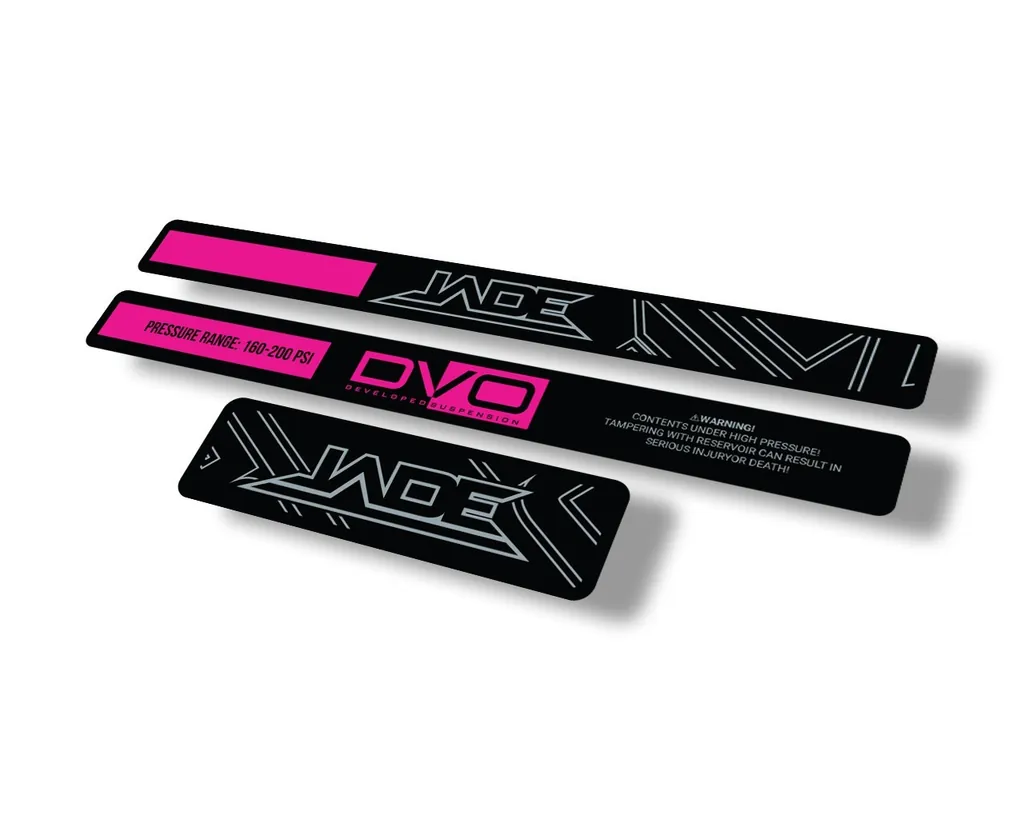 DVO Jade Coil 2020 Rear Shock Suspension Sticker Factory Decal Adhesive Pink - 1
