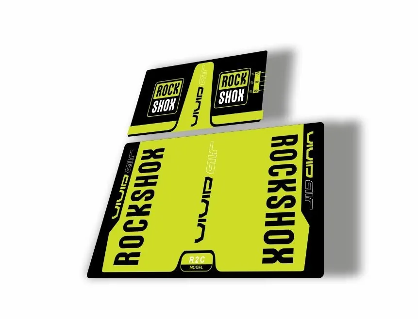 Rock Shox Vivid Air R2C 2016 Rear Shock MTB Decal Sticker Adhesive Lime Green - 1