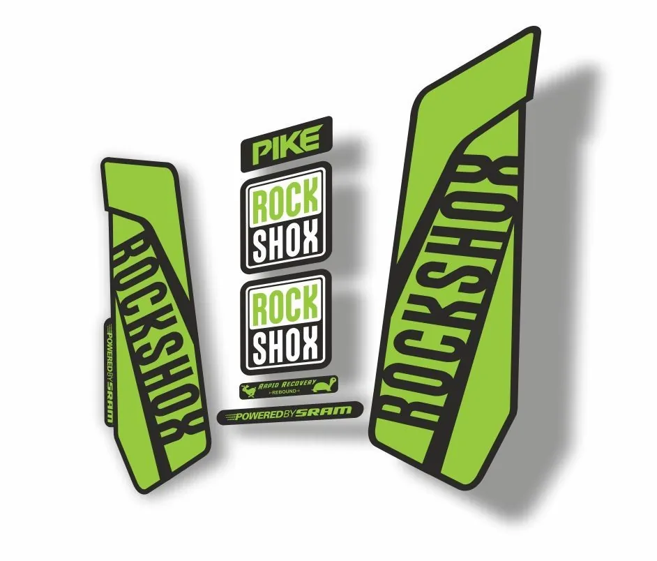 Rock Shox Pike 2016 Mountain Bike Cycling Decal Kit Sticker Adhesive Green - 1