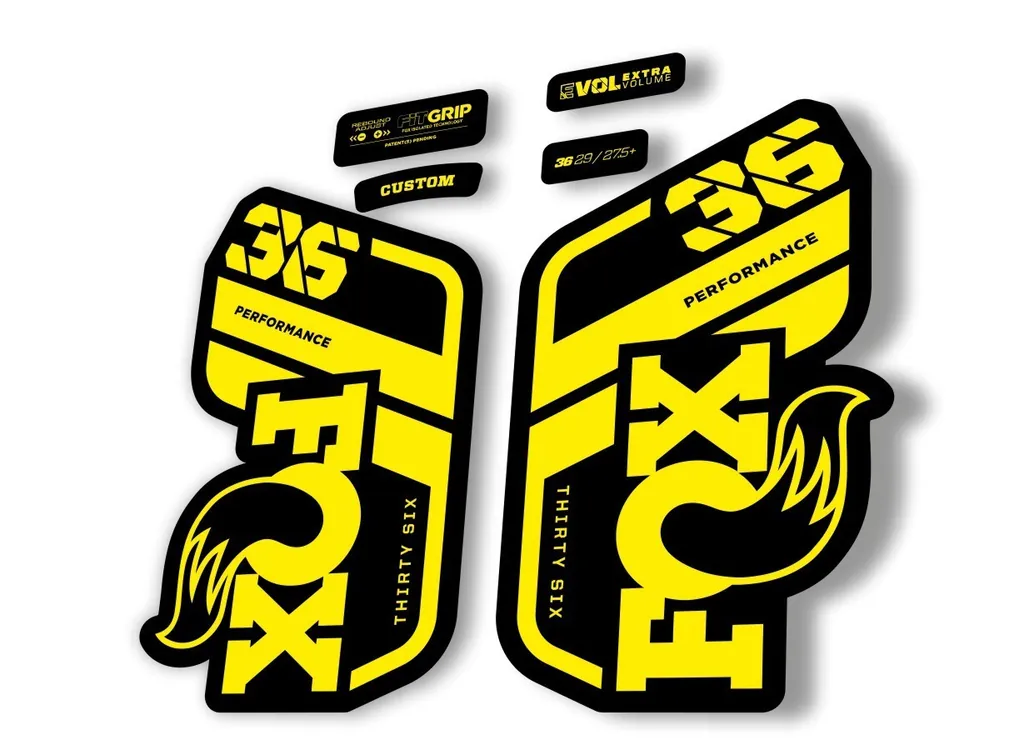 FOX 36 Performance 2021 Factory Fork Decals Suspension Sticker Yellow - 1