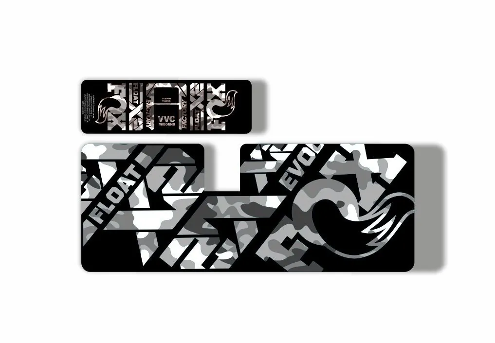 FOX Float X2 2021 Rear Shock Suspension Sticker Adhesive Decal Kit White Camo - 1