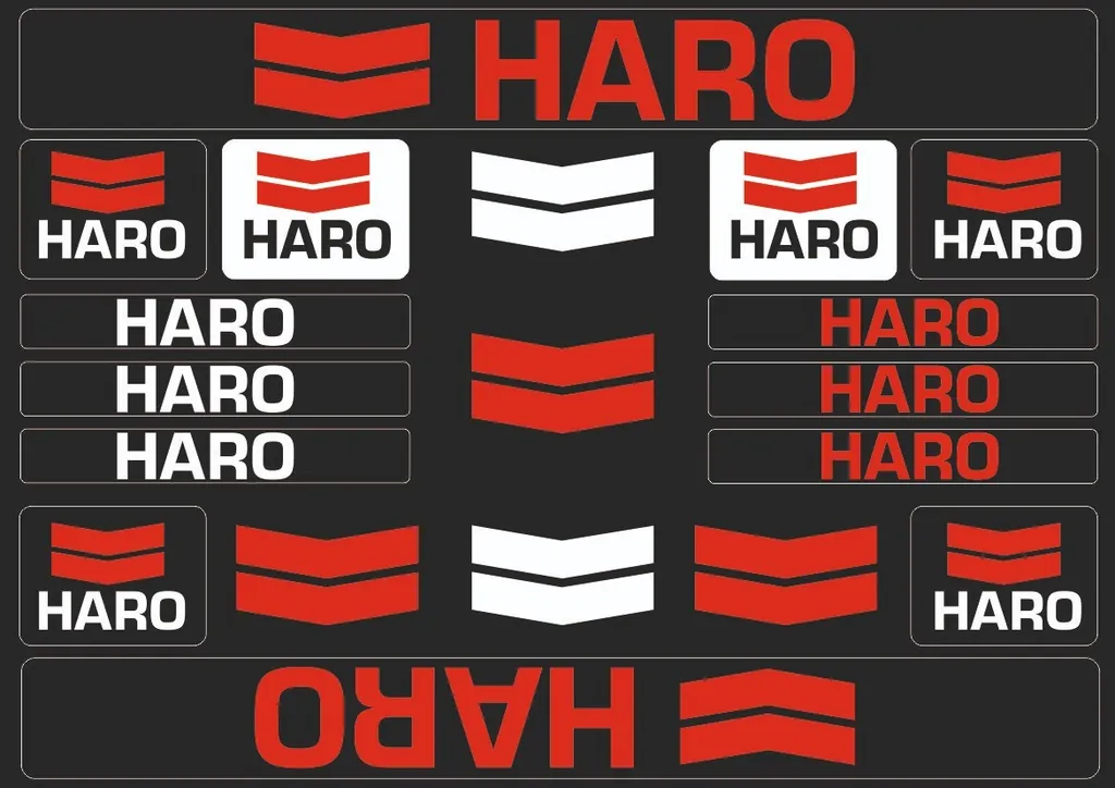 Bicycle Vinyl Frame Stickers – Compatible with HARO Bikes – Red - 1