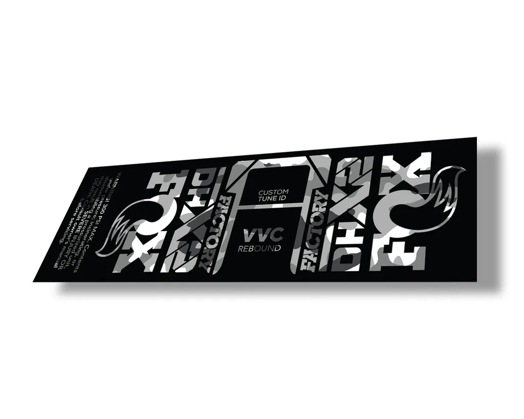 FOX Float DHX2 2021 Rear Shock Suspension Factory Sticker Decal White Camo - 1