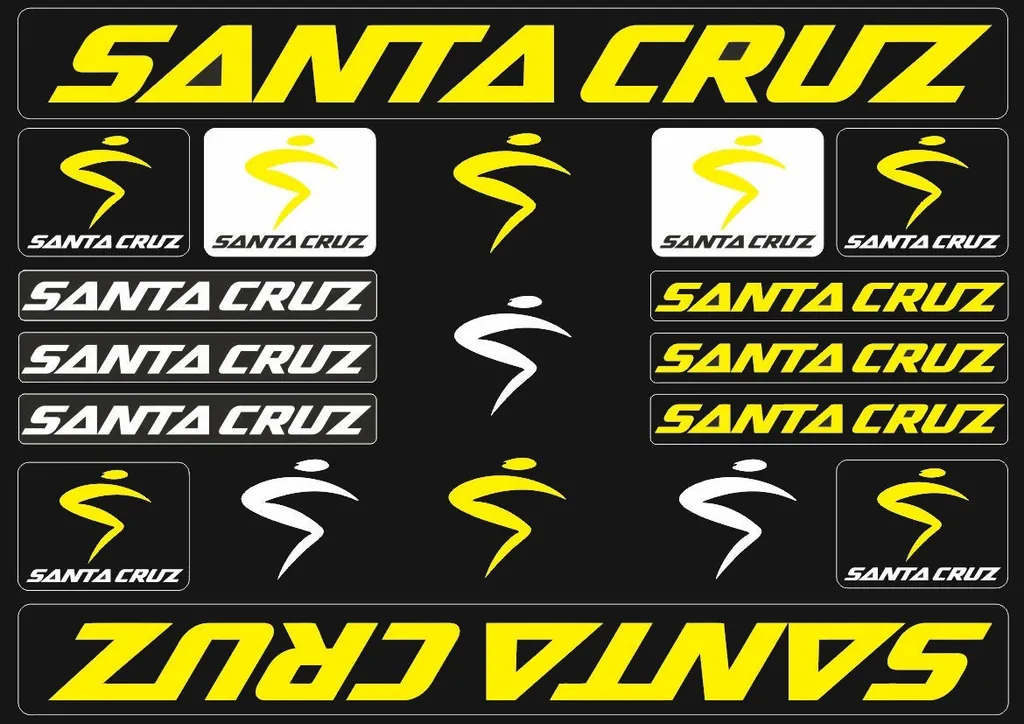 Bicycle Vinyl Stickers – Compatible with Santa Cruz Bikes – Yellow - 1