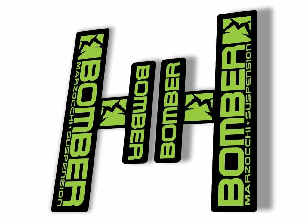 Marzocchi Bomber Generic 2006 Fork Suspension Sticker Decal Kit Adhesive Green - 1