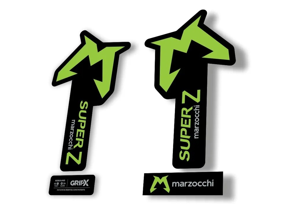 Marzocchi SUPER Z 2025 Fork Suspension Sticker Decal Kit Adhesive Green - 1