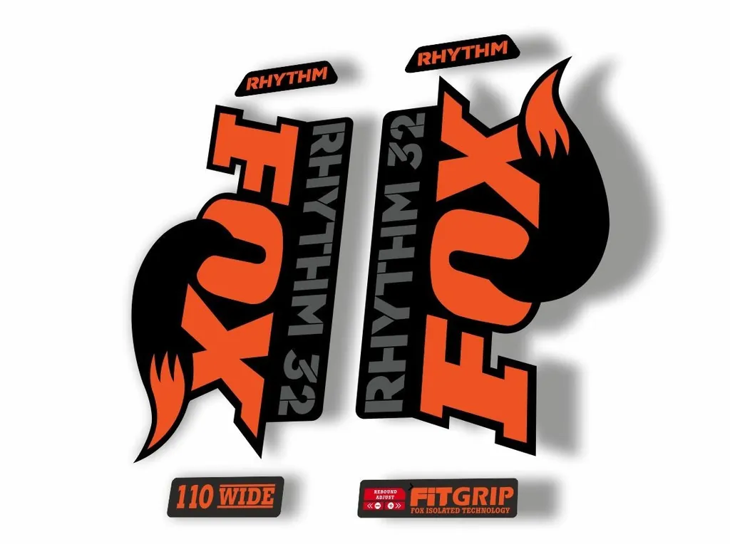 FOX 32 Rhythm 2018 Forks Suspension Factory Decal Sticker Adhesive Orange Gray - 1