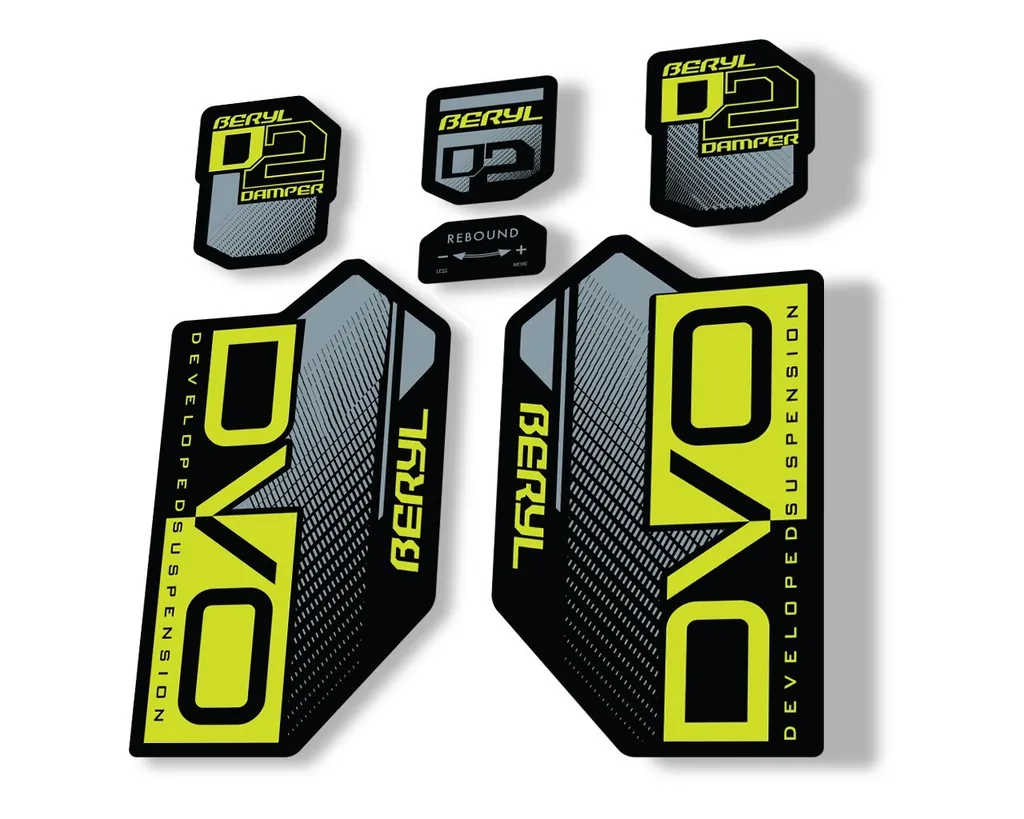 DVO Beryl D2 2019 Fork Suspension Sticker Factory Decal Adhesive Lime Green - 1