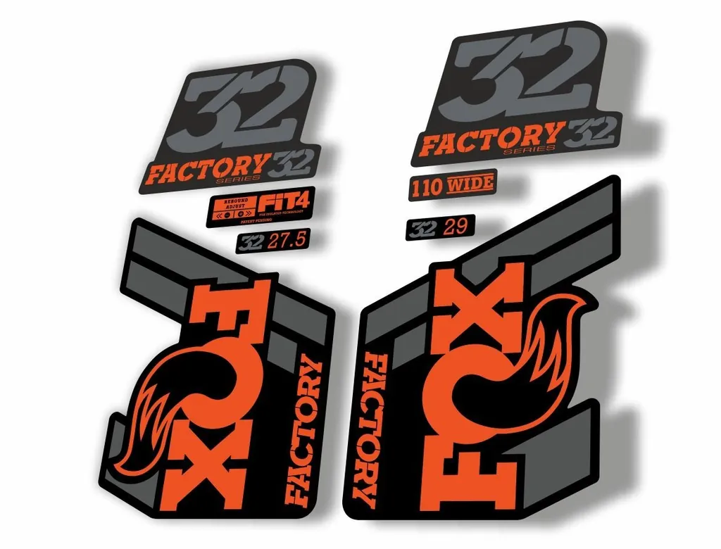 FOX 32 Float 2018-19 Forks Suspension Factory Decal Sticker Adhesive Orange Gray - 1