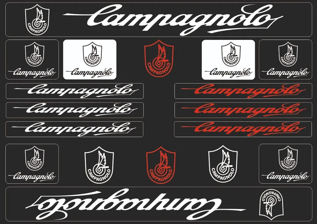 Bicycle Vinyl Frame Stickers Custom Compatible with Campagnolo Black - 1