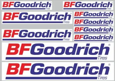 BF Goodrich Tire Decals Stickers Vinyl Graphic Set Logo Adhesive Kit 10 Pcs - 1