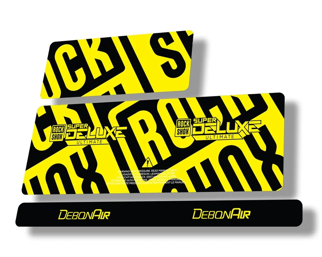 Rock Shox 2020 Super Deluxe Ultimate Rear Shock Decal Sticker Adhesive Yellow - 1