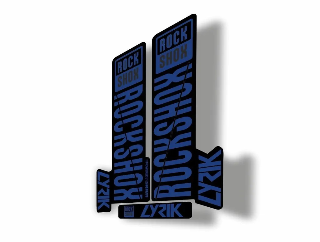 Rock Shox LYRIK 2018 Mountain Bike Cycling Decal Kit Sticker Adhesive Dark Blue - 1