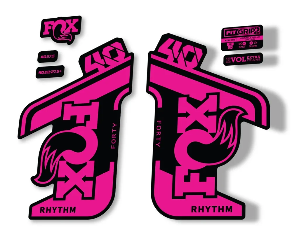 FOX 40 Rhythm 2021 Fork Decals Suspension Sticker Adhesive Pink - 1