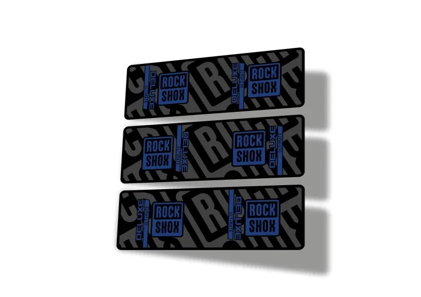 Rock Shox 2023 Deluxe Ultimate Rear Shock Decal Sticker Adhesive Set Dark Blue - 1