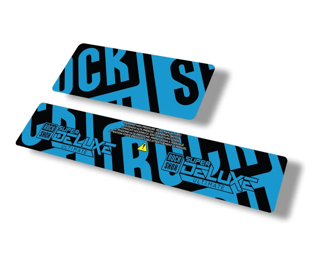 Rock Shox 2021 Super Deluxe Ultimate Rear Shock Decal Sticker Adhesive Set Blue - 1