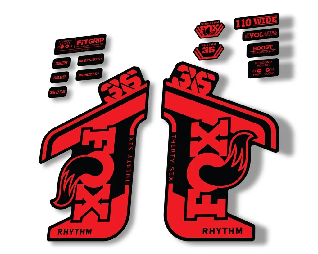 FOX 36 RHYTHM 2021 Forks Suspension Factory Decal Sticker Adhesive Red - 1