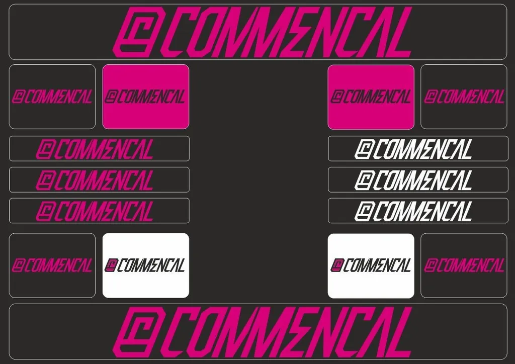 Bicycle Vinyl Frame Stickers Custom Compatible with COMMENCAL Pink - 1
