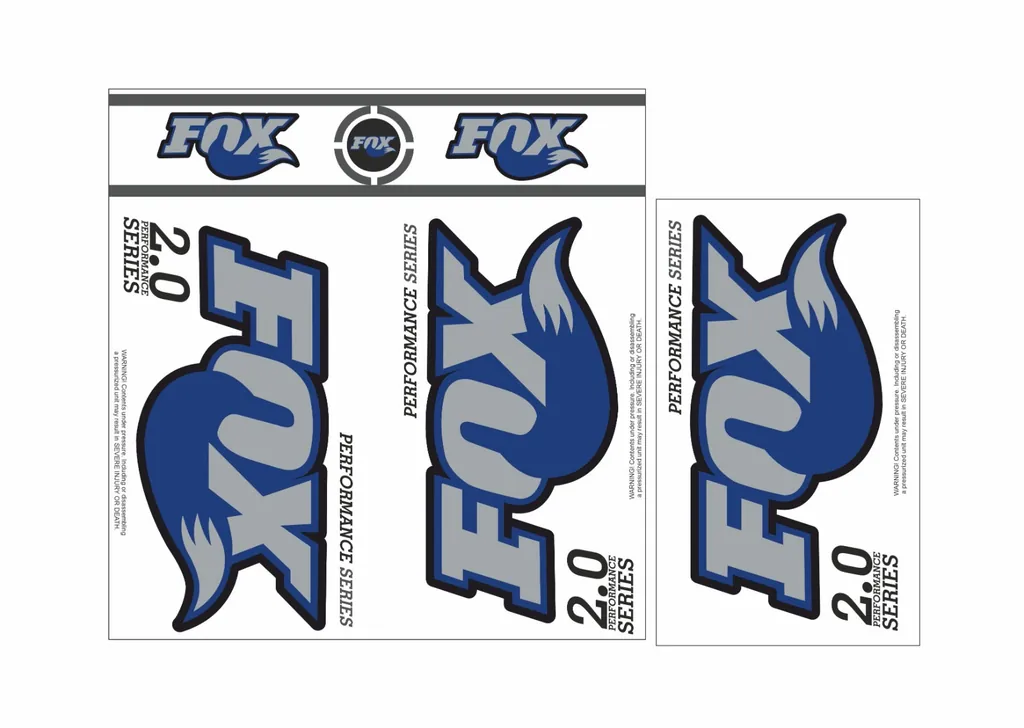 Fox 2.0 Performance Series Shock Decal Stickers White Black - 1