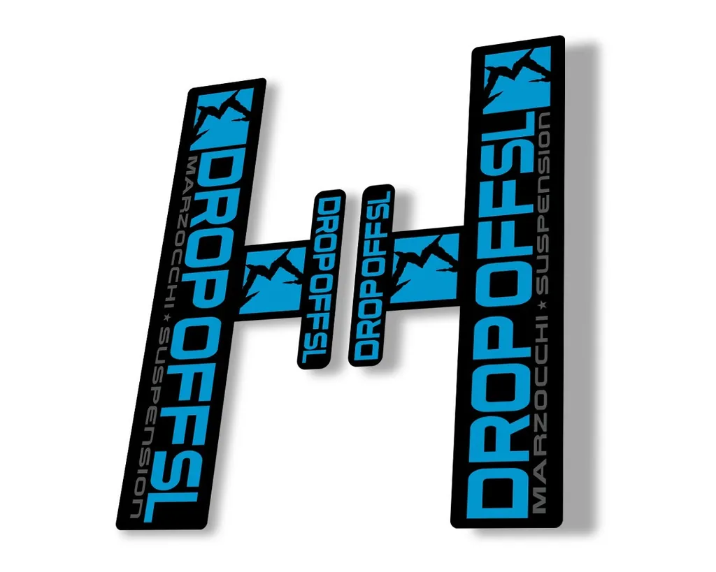 Marzocchi Drop Off SL Suspension Sticker Decal Kit Adhesive Blue - 1